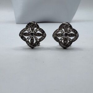 Sterling silver Art Deco revival marcasite earrings